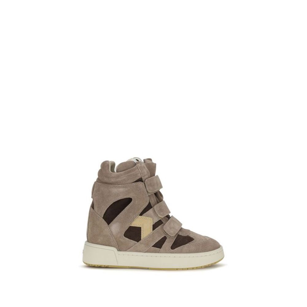 Isabel Marant Beige Calf Leather Bos Taurus High Top Women's Sneakers